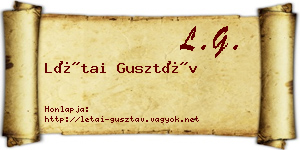 Létai Gusztáv névjegykártya